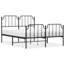 vidaXL Sengeramme i metall med hode- og fotgavl svart 140x200 cm 8721012212152