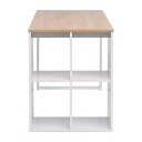 vidaXL Skrivebord 120x60x75 cm eik og hvit