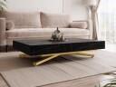 Avendi sofabord 120 cm - Gull, svart marmor