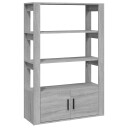 vidaXL Skjenk grå sonoma 80x30x119,5 cm konstruert tre