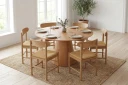 Siena spisegruppe rund 150 cm eik med 6 Malte spisestoler  