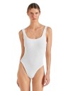 Hunza G Square Neck Swim Crinkle Badedrakt Hvit  female