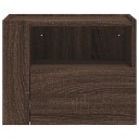  Veggmontert nattbord brun eik 45x30x35 cm 848323