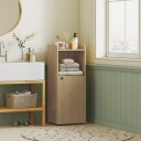 Baderomsskap med justerbare hyller – gul eik 40x31x104 cm
