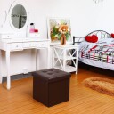 Puff/krakk med oppbevaringsplass 38x38x38 cm - brun