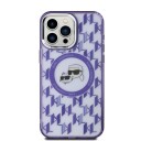 Karl Lagerfeld Magsafe IML Monogram Lilla Mobildeksel til iPhone 15 Pro Max