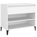 vidaXL Skoskap hvit 70x36x60 cm konstruert tre
