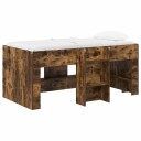  Barnas Høye Sengramme 2 pcs Røkt Eik 163 x 101,1 x 68,5 cm