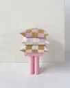 Maison Deux Checkerboard Putetrekk 50x50 Lilla/Hvit