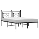 vidaXL Sengeramme i metall med sengegavl svart 140x200 cm 8721012248731