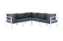 Venture Design Copacabana sofagruppe Hvit med grå pute 3 hjørne & 2 midtdel