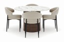 Uppveda Rundt Spisebord 120 cm med 4 Sawako Stoler - Brun