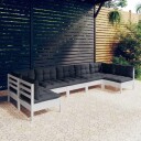  Hagesofagruppe med puter 7 deler hvit heltre furu 3097164