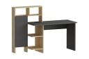 Skrivebord Mazirbe 135 cm med Oppbevaring Hyller + Skap   Antrasitt/Natur