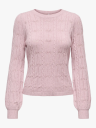 Only Katia Long Sleeve Structure O Neck Pullover Cable Knit Rosa L