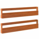  Veggmonterte skohyller 2stk voksbrun 110x8,5x23,5cm heltre furu 8721012315471