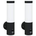  Utendørs Vegglamper 2 Pcs Svart 12 X 7.5 29cm Rustfritt Stål