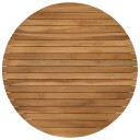 vidaXL Bordplate Ø 70 x 3,5 Rund Massivt Teaktre Naturlig