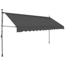 vidaXL Manuell uttrekkbar markise med LED 400 cm antrasitt