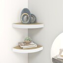 vidaXL Hj?rnehyller vegghengt 2 stk eik og hvit 35x35x3,8 cm MDF