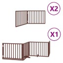 Vidaxl Hundeport Sammenleggbar 8 Paneler Brun 640 cm Poppeltre