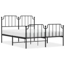 vidaXL Sengeramme i metall med hode- og fotgavl svart 140x190 cm 8721012212145