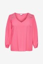 Only Carmakoma - Bluse carSelasi LS V-neck - Rosa