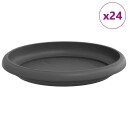 vidaXL Rundt Blomsterbrett 24 stk. Svart Ø 15,5 x 2 cm Plast