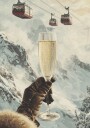 Champagne Mountain Celebration Plakat / 50x70