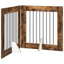 Vidaxl Foldbar Hundegitter Med Stativer 2 Stk. Røkt Eik 160.5 cm