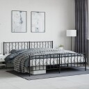 vidaXL Sengeramme i metall med hode- og fotgavl svart 200x200 cm 8721012249950