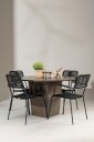 Venture Home   Santa Fe Spisesett med stoler Lindos   Svart