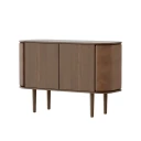 Umage Treasures skap med 2 dører i mørk eik/Brown Faux leather