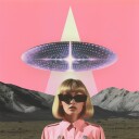 A Woman Standing Beneath a UFO Plakat Plakat / 50x50cm