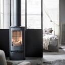 Contura 810:3 Style Svart Vedovn Med Glassdør Og Klebersteinstopp