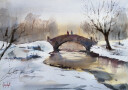 Winter's Quiet Bridge Plakat Plakat / 21x30cm