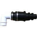 Setsan avløpsvinkel 32mm   2 x 3/4" + 32 mm utløp med benkeplate white