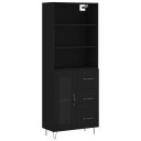 vidaXL Highboard svart 69,5x34x180 cm konstruert tre 8720845928698