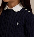 Ralph Lauren Kids Cable Knit Cotton Sweater Navy 102 108