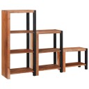  Bokhylle 3 pcs Brun 50 x 30 x 110 cm Massivt akasietre