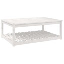 vidaXL Hagebord hvit 121x82,5x45 cm heltre furu