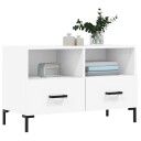 vidaXL TV-benk hvit 80x36x50 cm konstruert tre 8720845426415