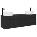 vidaXL Baderomsskapsett 3 stk. Svart 49 x 44,5 x 65,5 cm