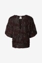 YAS Yaselysia 2/4 Sequin Top - Show - Brun med Blomsterapplikasjoner