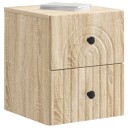  Vegghengt Nattbord med skuff 2 pcs Sonoma eik 33 x 34,5 x 40 cm