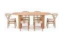 Noira spisegruppe uttrekkbar 220–320 cm eik med 6 Dastoori spisestoler   Eik