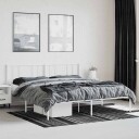 vidaXL Sengeramme i metall med sengegavl hvit 180x200 cm