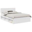  Sengestamme med hodegjerde Hvit 140 x 200 cm Massiv furu