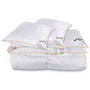 Borg Living Dobbeltdynesett med gåsedun 1 dobbeldyne 200x220 cm & 2 puter Helårsdyne