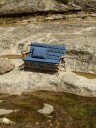 Outdoor Market Folding Sofa Blue With Beige Stripe